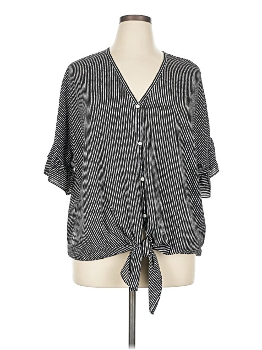 Max Studio Womens Crepe Tie Front Blouse-NWT